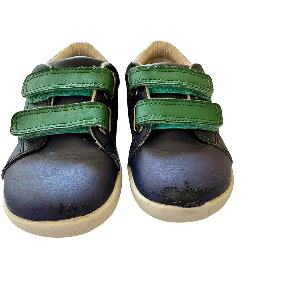 Ten Little Sneakers Navy Blue Green Kids Size 10